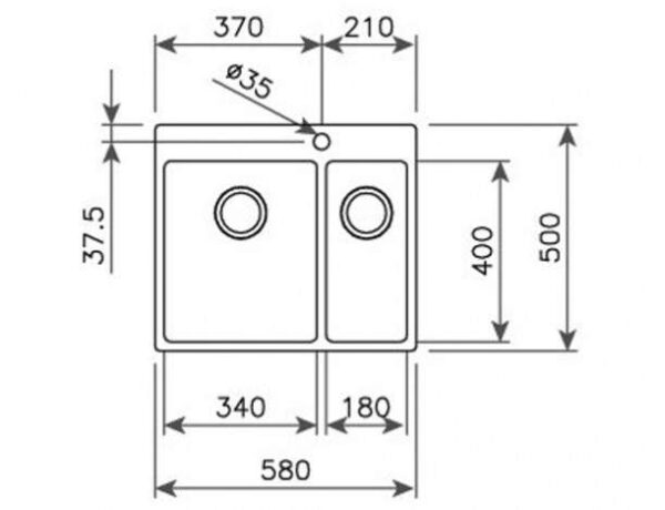 Мийка Teka FORLINEA R15 2B 580 код 12138022 - 2