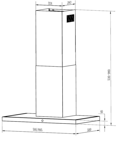 Витяжка Faber TSPG X/BK A90 2LS - 2