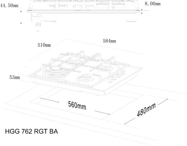 Варильна поверхня Interline HGG 762 RGT BA - 8