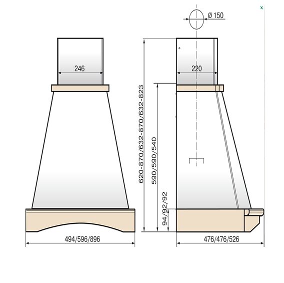 Витяжка Faber TRENDY O1 90 SRM NG - 2