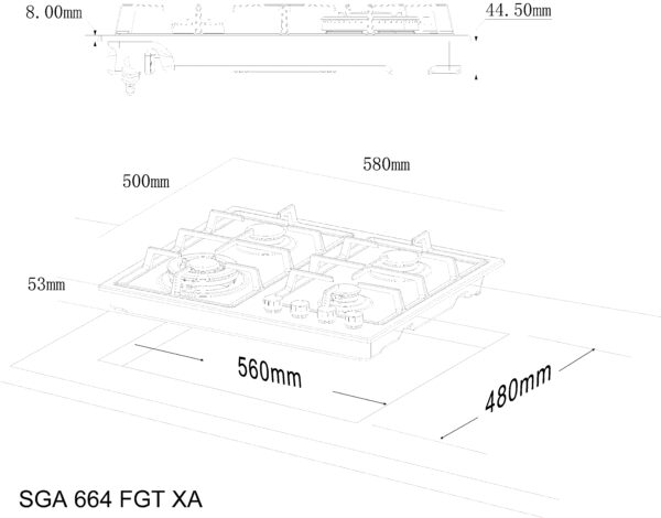 Варильна поверхня Interline SGA 664 FGT XA - 2