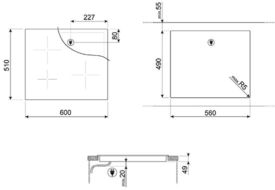 Варильна поверхня Smeg SI 2M7643DW - 2