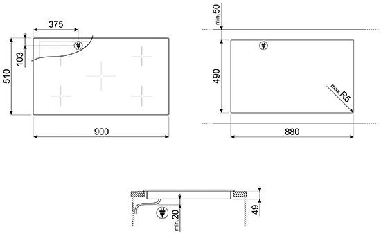 Варильна поверхня Smeg SI 2M7953DW - 2