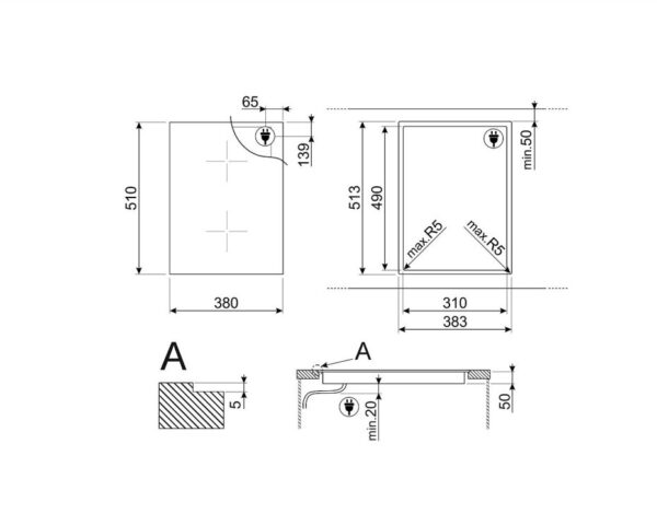 Варильна поверхня Smeg SIM 3323D - 8