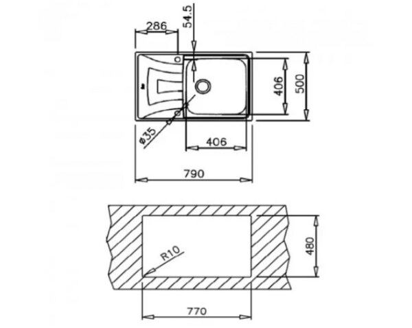 Мийка Teka UNIVERSO MAX 79 1B 1D мікротекстура код 115120003 - 2