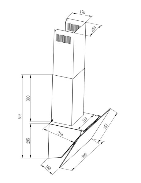 Витяжка Interline TEFFI BL A/60/GL/PB - 19