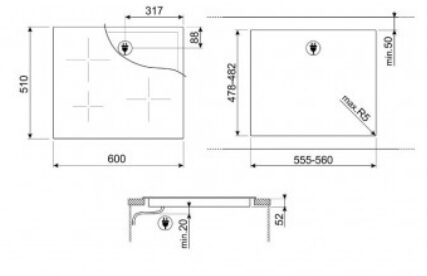 Варильна поверхня Smeg SI 2641DP - 2