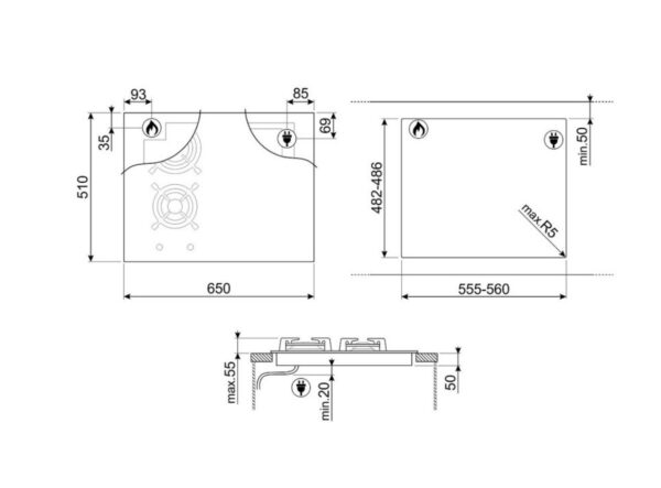 Варильна поверхня Smeg PM3643D - 3