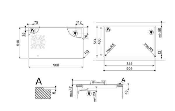 Варильна поверхня Smeg PM3953D - 10