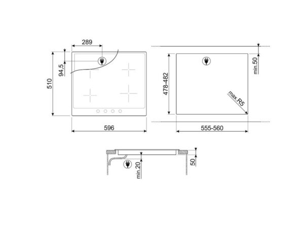 Варильна поверхня Smeg SI964NM - 3
