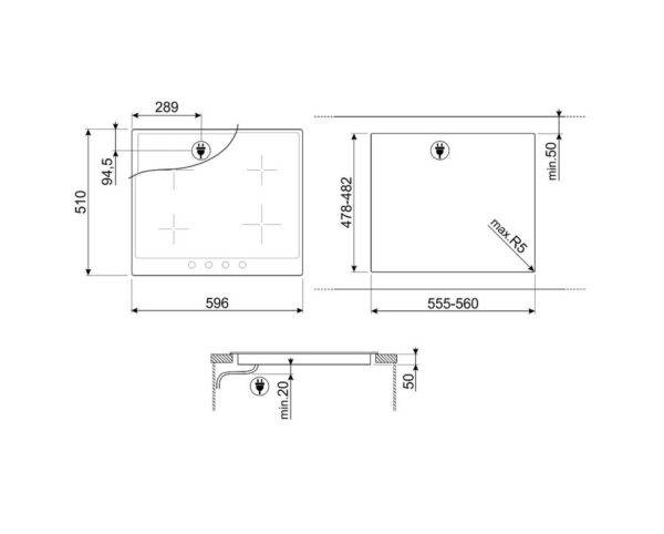Варильна поверхня Smeg SI964XM - 2