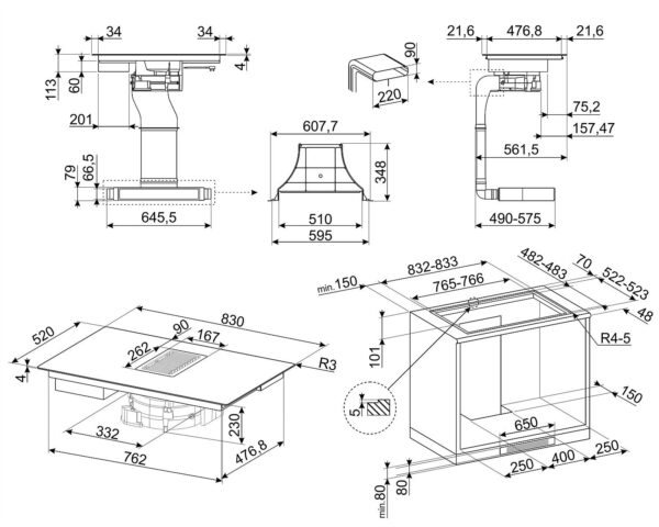 Варильна поверхня Smeg HOBD482D - 13