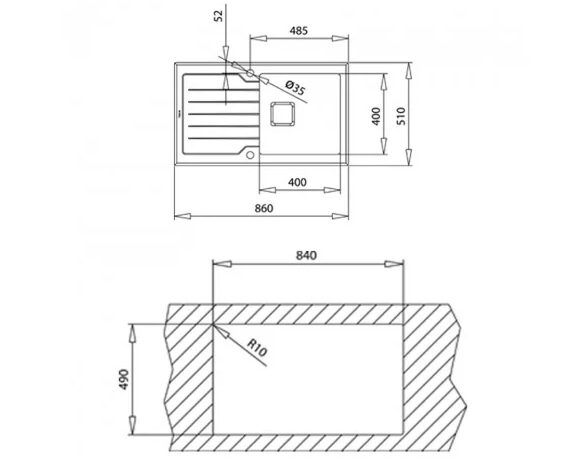 Мийка Teka Diamond 1B 1D 86  код 115100012 - 2