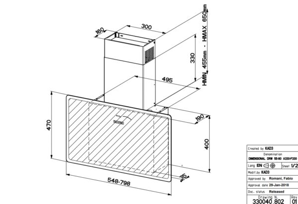 Витяжка Faber V-AIR FLAT KL A80 - 2
