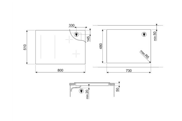 Варильна поверхня Smeg SI 1M4844D - 2