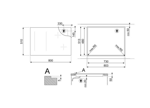 Варильна поверхня Smeg SI 1M4844D - 3