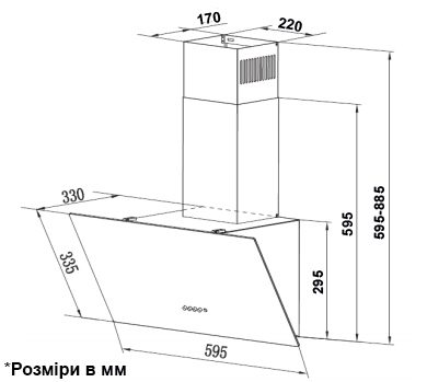 Витяжка Interline TEFFI WH A/60/GL/PB - 14