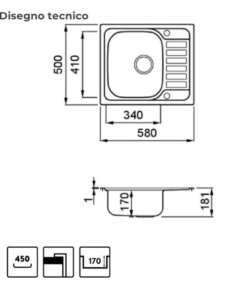 Мийка Elleci Sky125 DX SATINATO - 3