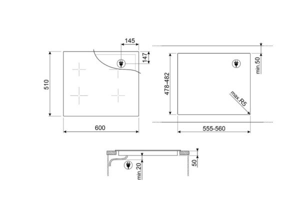 Варильна поверхня Smeg SIM 6644R - 3