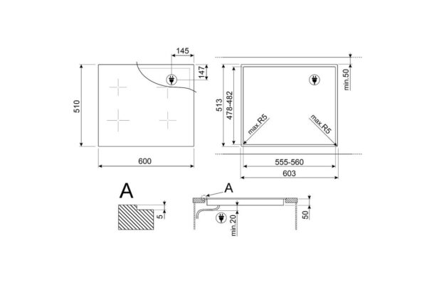 Варильна поверхня Smeg SIM 6644R - 4