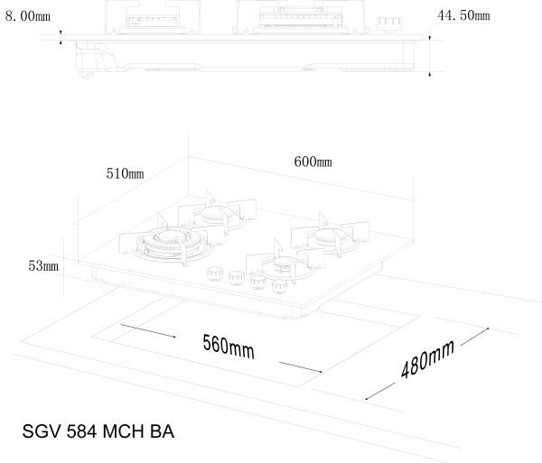 Варильна поверхня Interline SGV 584 MCH BA - 7