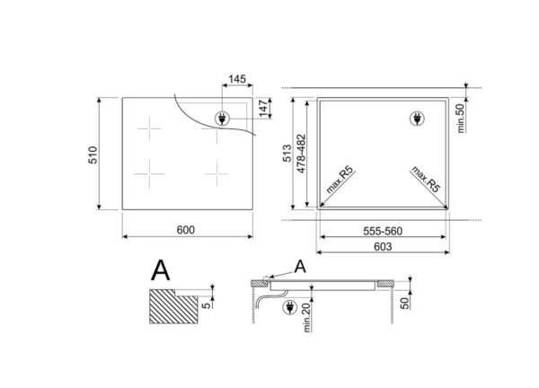 Варильна поверхня Smeg SIM 1644DG - 6