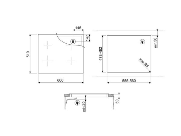 Варильна поверхня Smeg SIM 1644D - 7