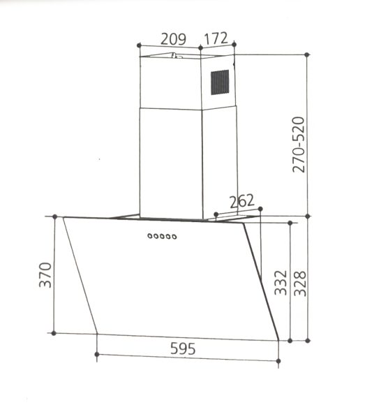 Витяжка Interline TEFFI SLIM BL A/60/GL/PB - 7