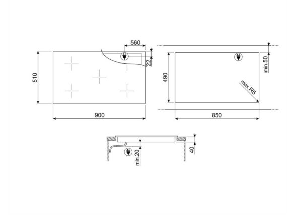 Варильна поверхня Smeg SE 495ETD - 5
