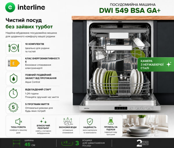 Посудомийна машина Interline DWI 549 BSA  GA++ - 8