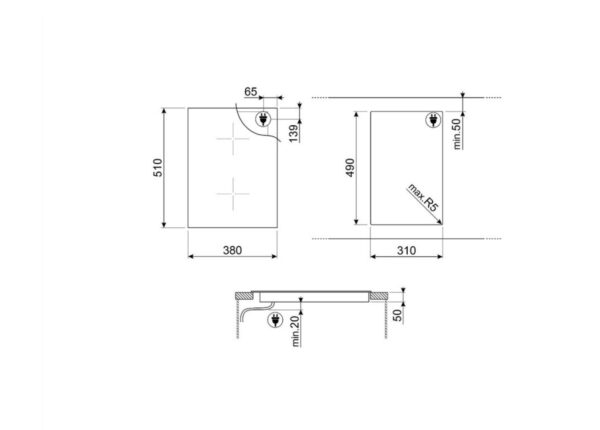 Варильна поверхня Smeg SIM 6323R - 2