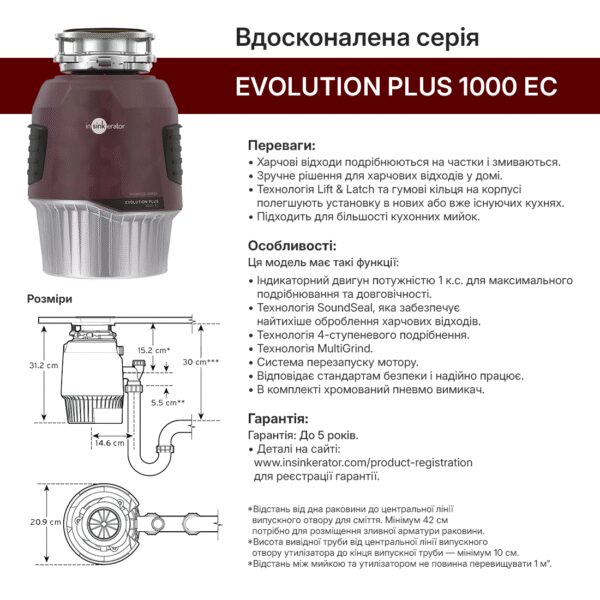 Подрібнювач In-sink-erator Evolution Plus 1000 - 15