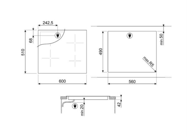 Варильна поверхня Smeg SE 264TD1 - 5