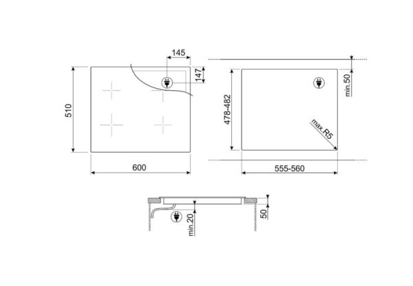 Варильна поверхня Smeg SIM 3644MB - 5