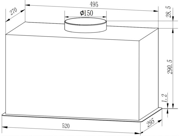 Витяжка Interline STRONG MATT BL A/60/GL/M INV - 2