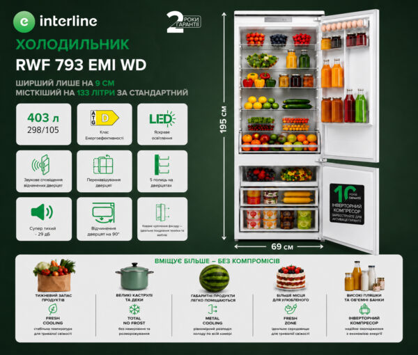 Холодильник Interline RWF 793 EMI WD - 25