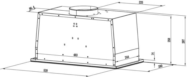 Витяжка Interline LINE ULTRA BL A/60 GL/S - 4