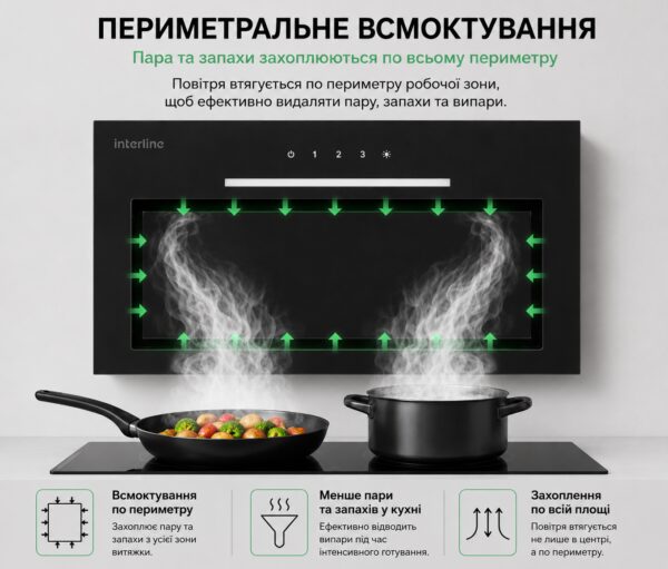 Витяжка Interline LINE ULTRA BL A/60 GL/S - 14