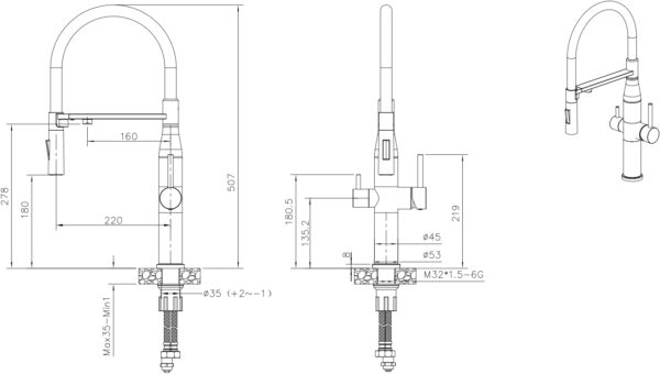 Змішувач Interline Lixio Neo MIX PVD Grafit - 2