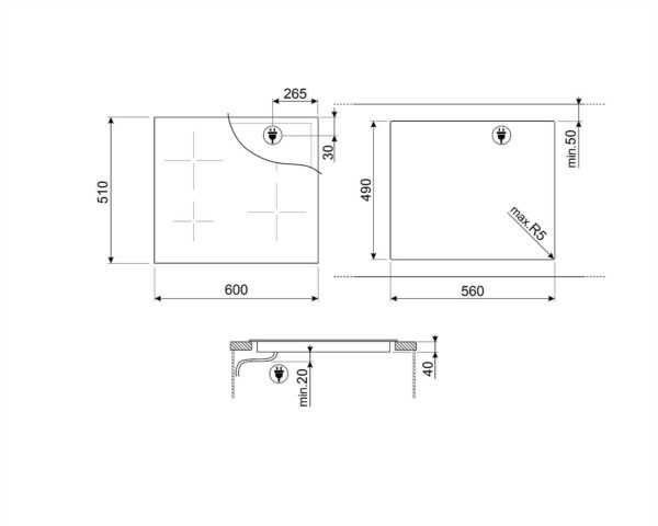 Варильна поверхня Smeg SE 464TB - 2