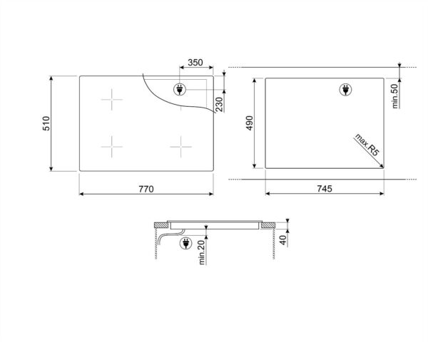 Варильна поверхня Smeg SE 484EMTD - 3