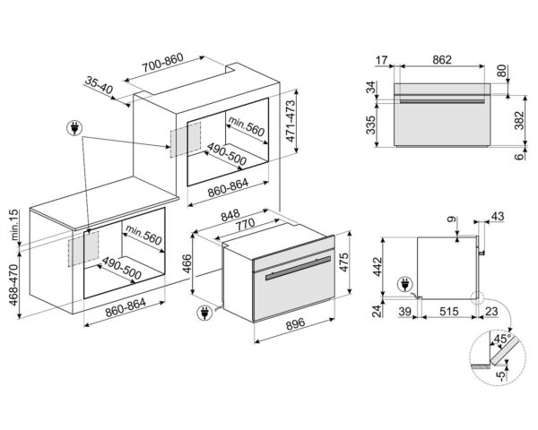 Духова шафа Smeg SFPR 9604TNR - 7