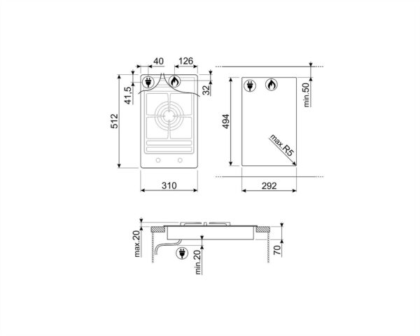 Варильна поверхня Smeg PGF 31G2 - 3