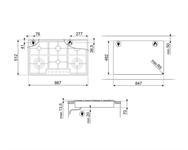 Варильна поверхня Smeg PGF 962 - 6