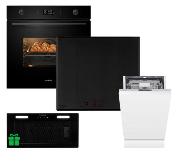 Комплект Духовка Interline OEG 592 ETW BA+Поверхня інд. Interline HIV 767 SIT BA +ПММ DWI 549 BSA  GA++
=Витяжка LINE SENS A/60 GL/PB  у подарунок - 1