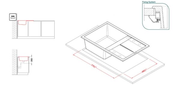 Мийка Elleci UNICO 300 BIANCO ANTICO 62 - 5