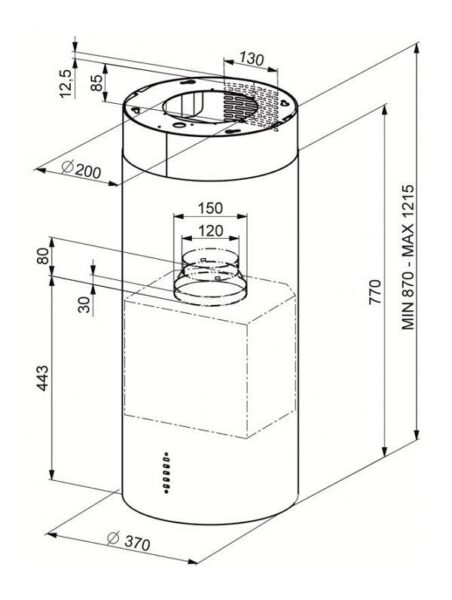 Витяжка Faber CYLINDRA ISOLA Gloss EG8 ELN WH A37 - 2