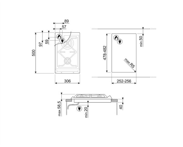 Варильна поверхня Smeg SRV 532GH - 3