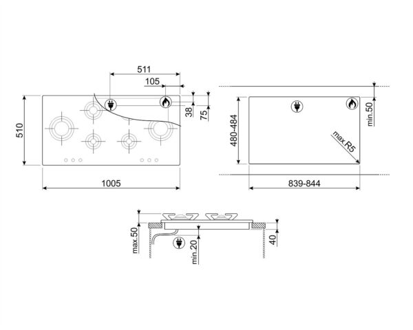 Варильна поверхня Smeg P 106ES - 11
