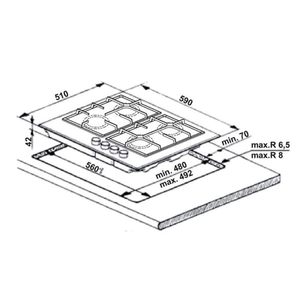 Варильна поверхня Whirlpool GOA6425/NB - 2